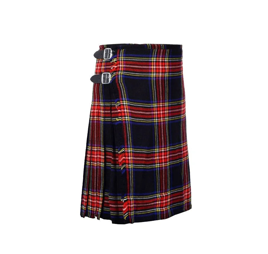 Black Stewart Tartan Kilt - Kilt Kingdom