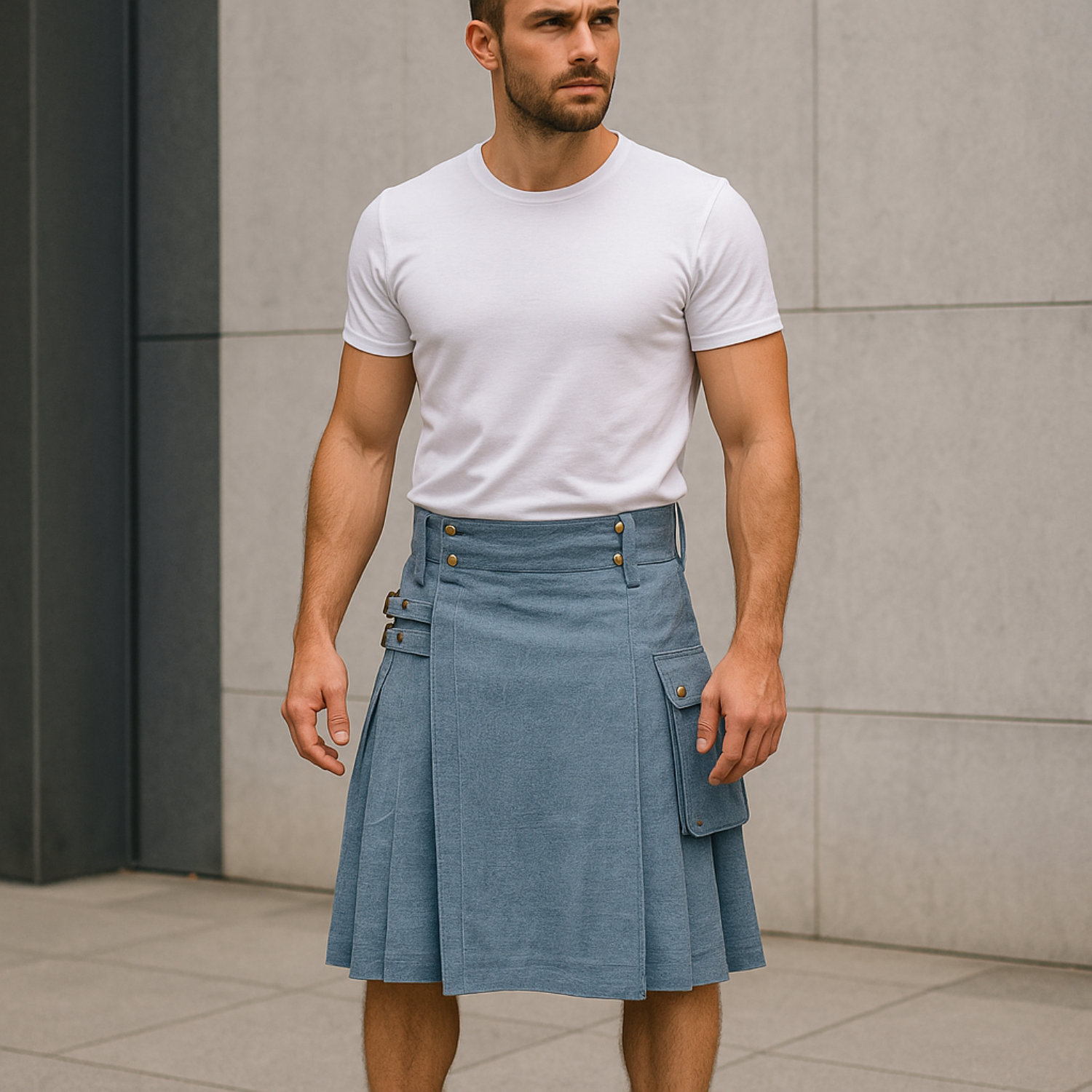 Blue Denim Kilts for Men – Urban Modern Kilt Style