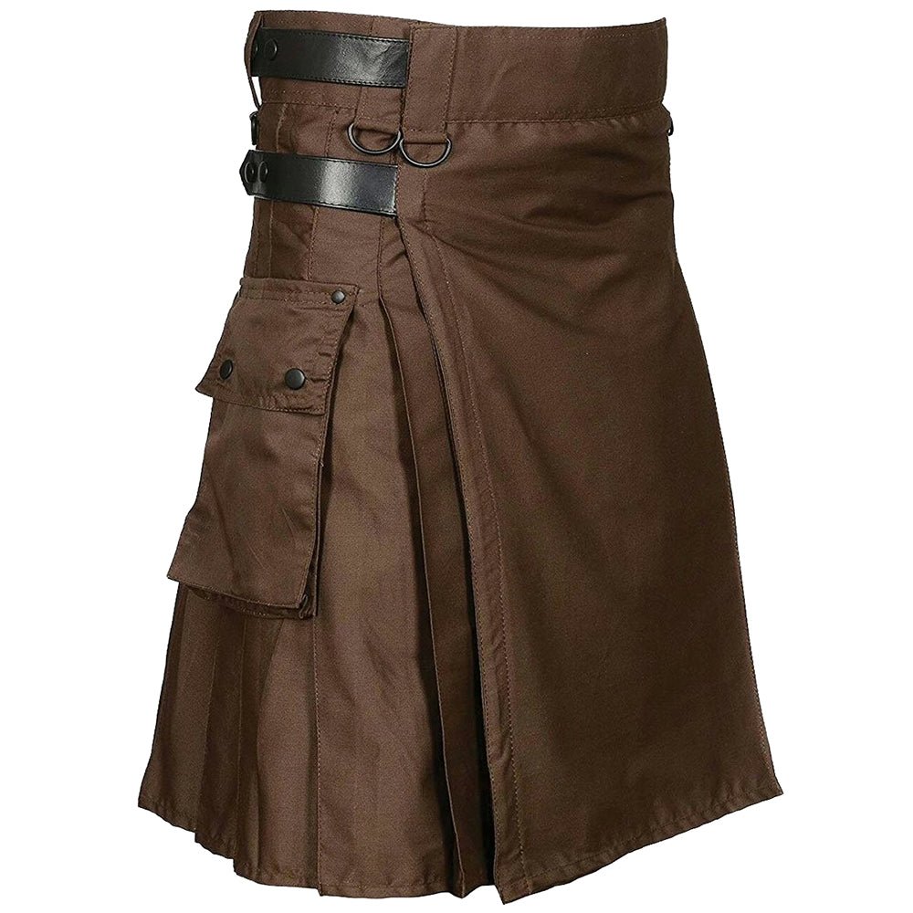 Chocolate Brown Utility Kilt - Kilt Kingdom