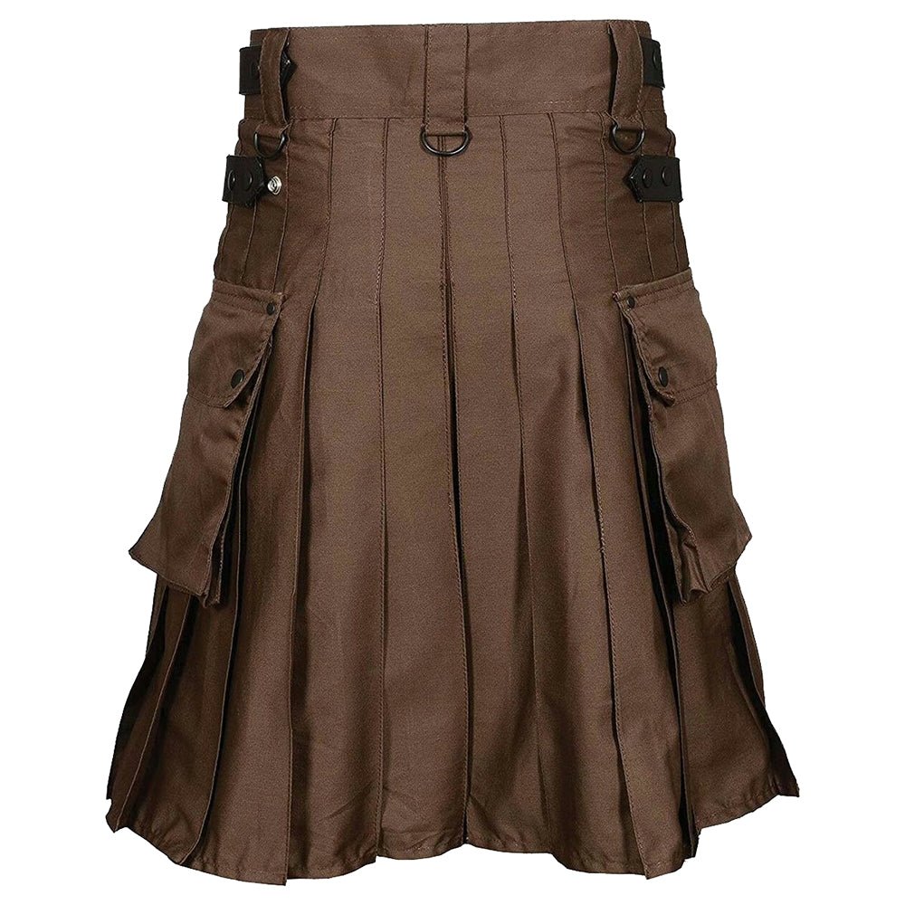 Chocolate Brown Utility Kilt - Kilt Kingdom