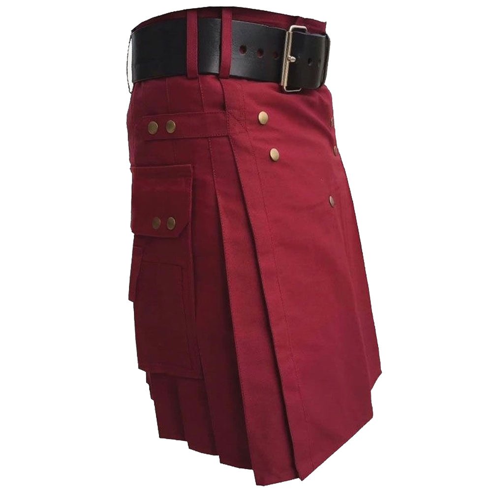 Classic Burgundy Utility Kilt - Kilt Kingdom