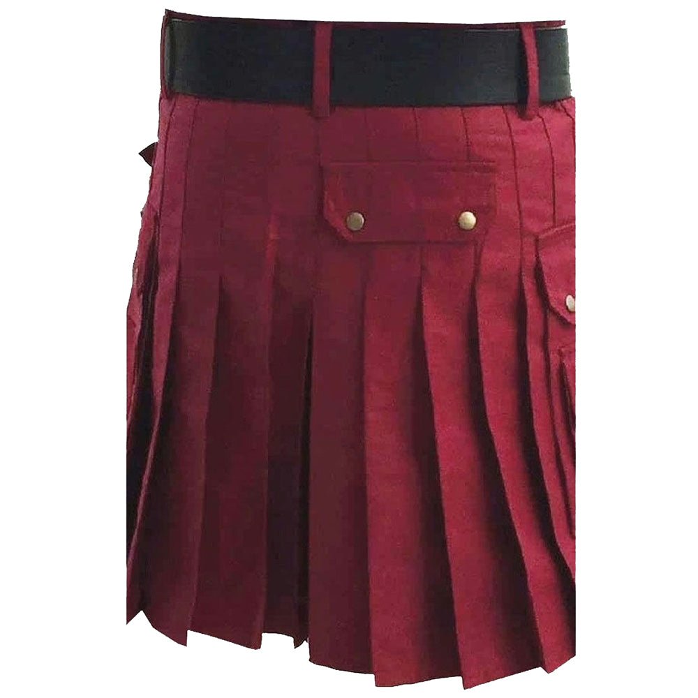 Classic Burgundy Utility Kilt - Kilt Kingdom