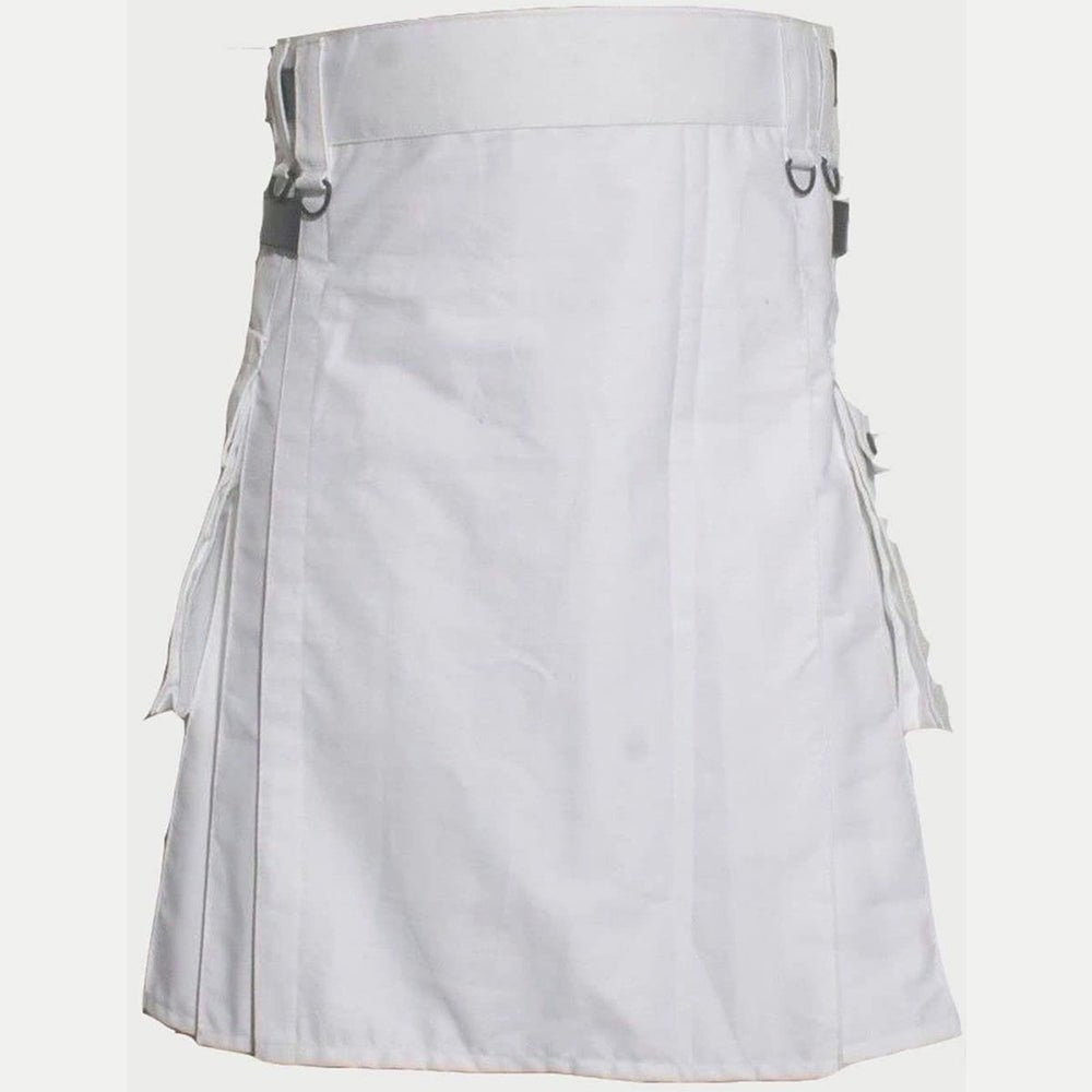 Deluxe White Utility Kilt - Kilt Kingdom