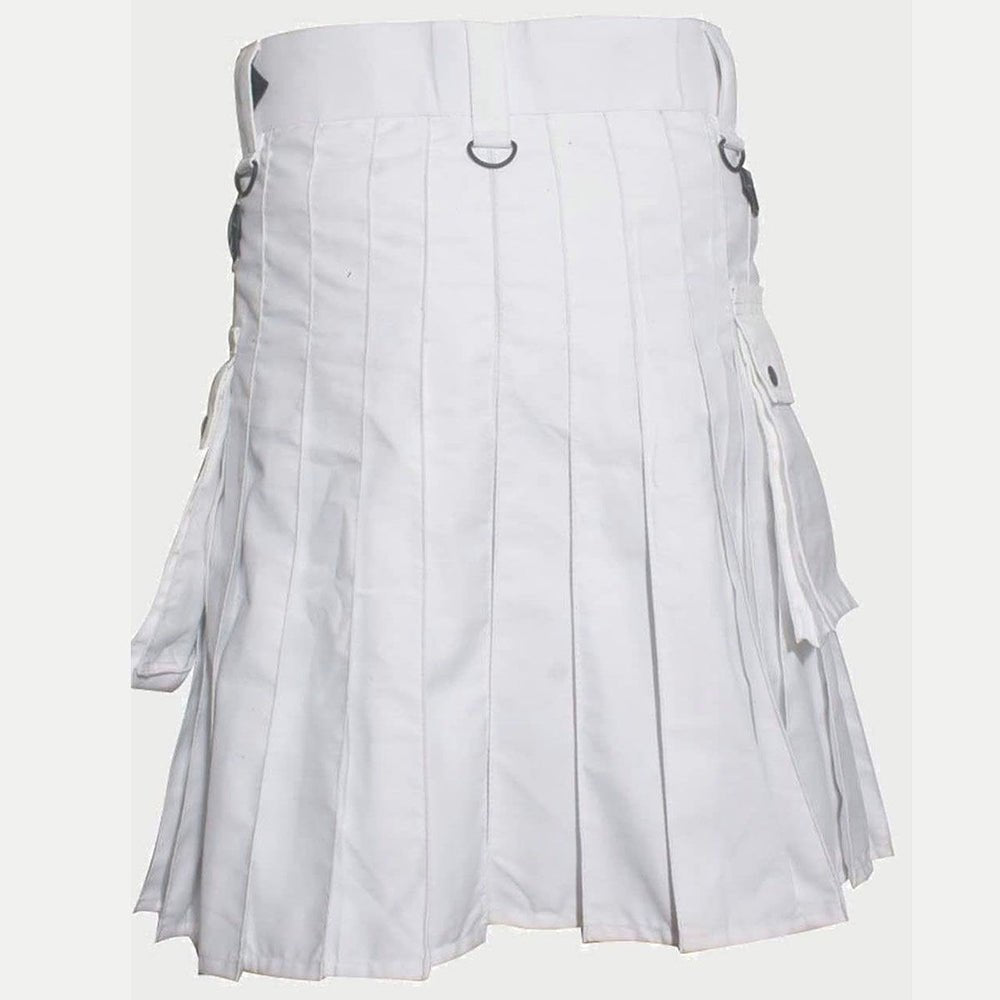 Deluxe White Utility Kilt - Kilt Kingdom