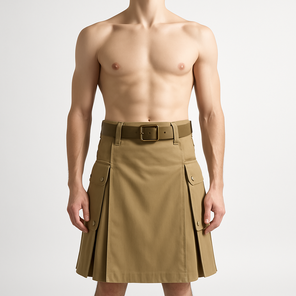 Khaki Utility Kilt for Men – Durable, Stylish & Practical design