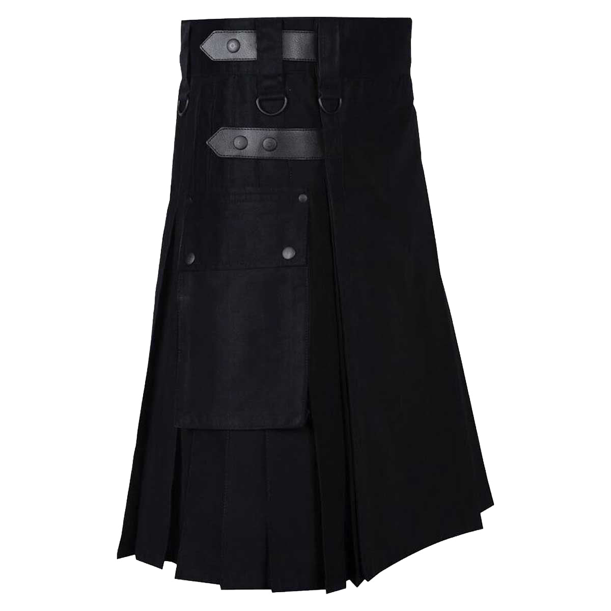 Men Black Utility Kilt - Kilt Kingdom