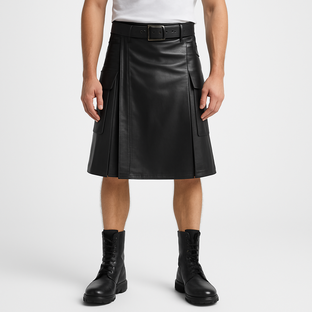Men's Leather Kilt – Bold Contemporary Highland Fashion