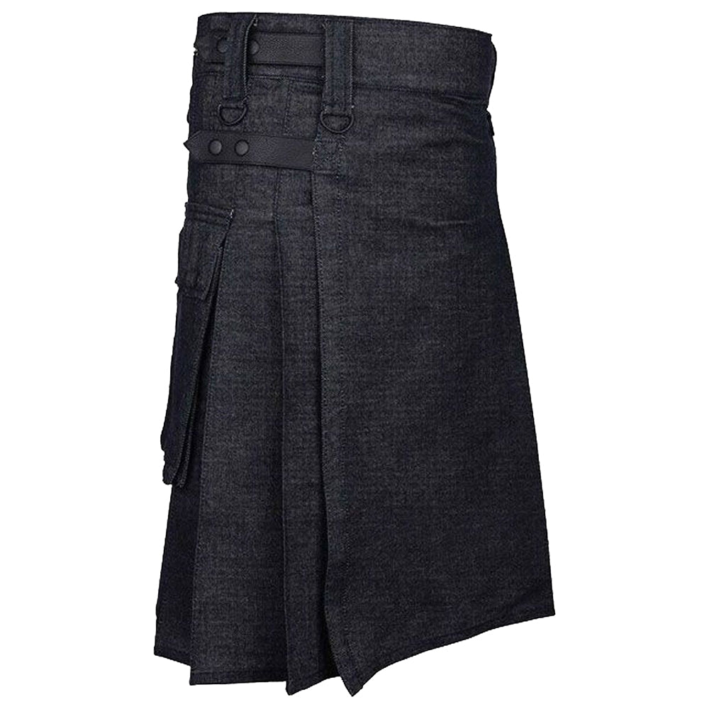 Active Men Denim utility kilt - Kilt Kingdom