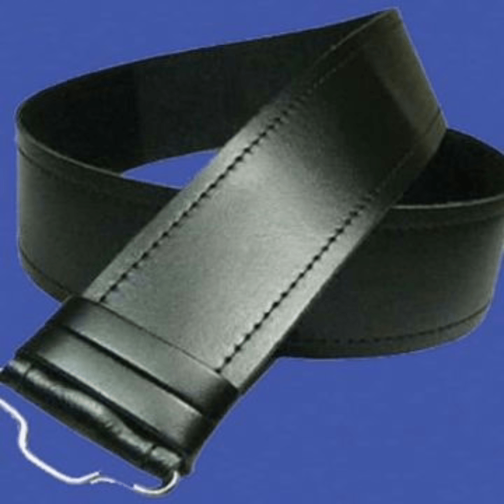 Black Plain Kilt Leather Belt - Kilt Kingdom