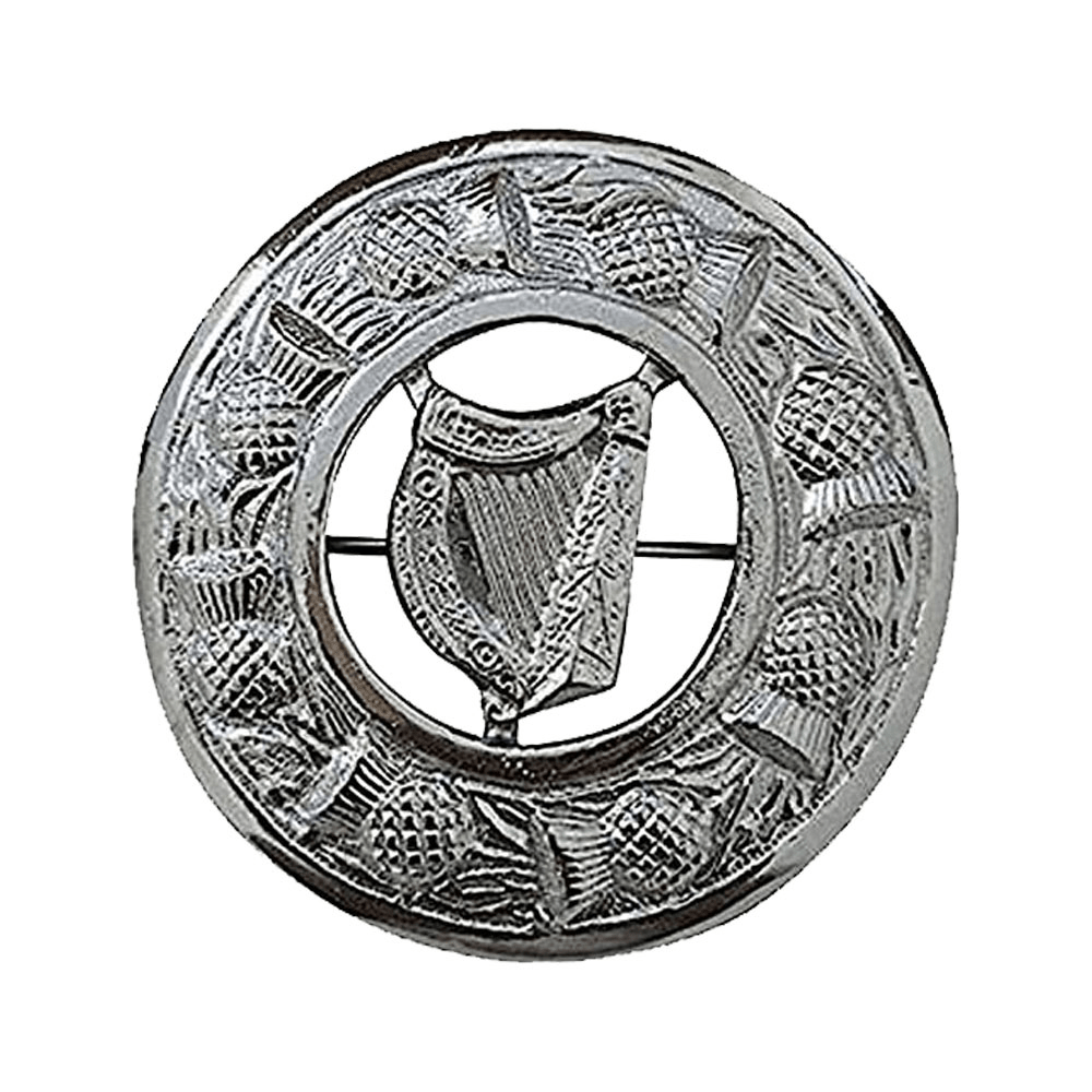 Irish Harp Fly Plaid Brooch - Kilt Kingdom
