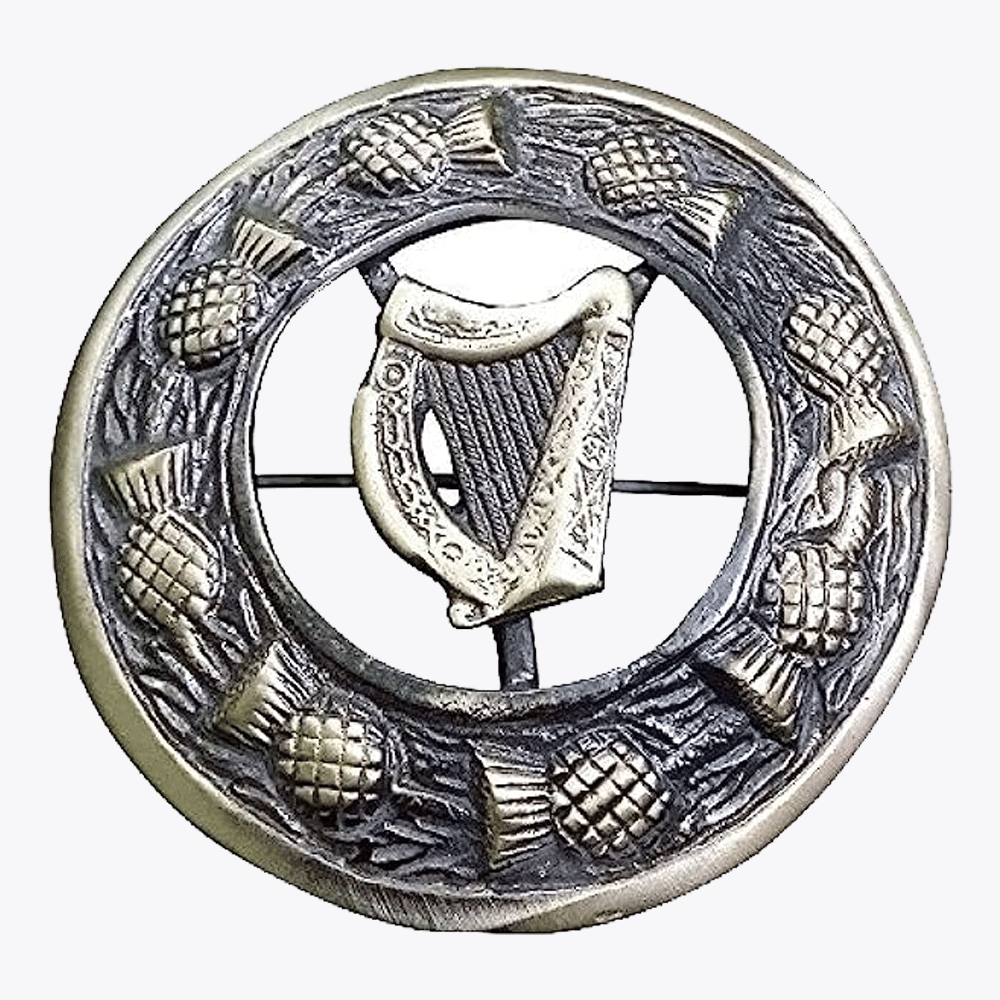 Antique Irishharp Kilt Brooch - Kilt Kingdom