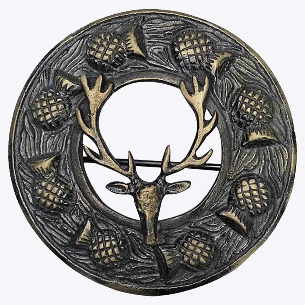 Antique Staghead Kilt Broch - Kilt Kingdom