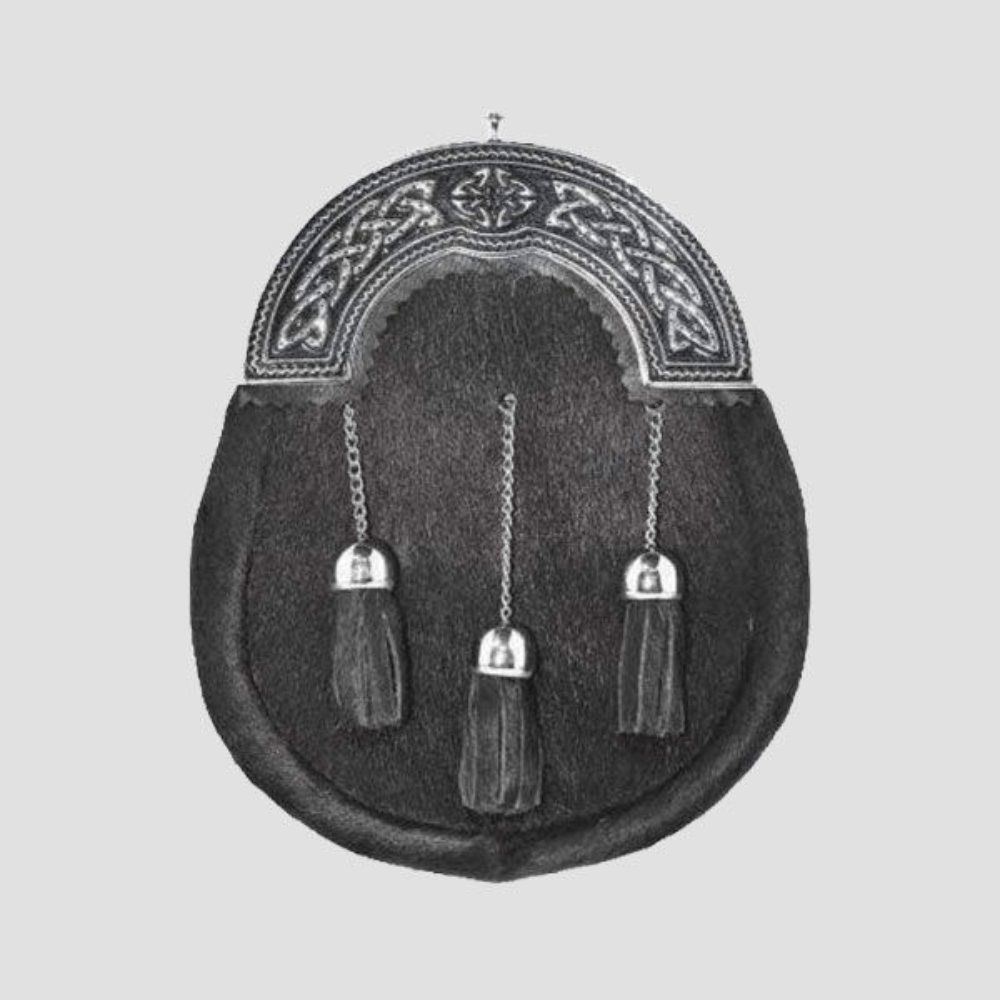 Black Calfskin Full Dress Black Enamel With Free Chain Belt - Kilt Kingdom