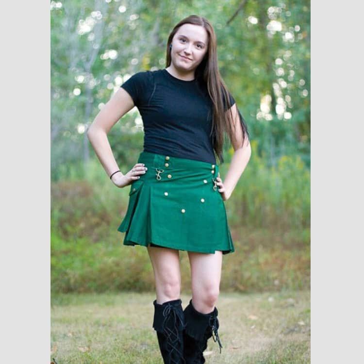Fashion Green Women Utililty Kilt - Kilt Kingdom