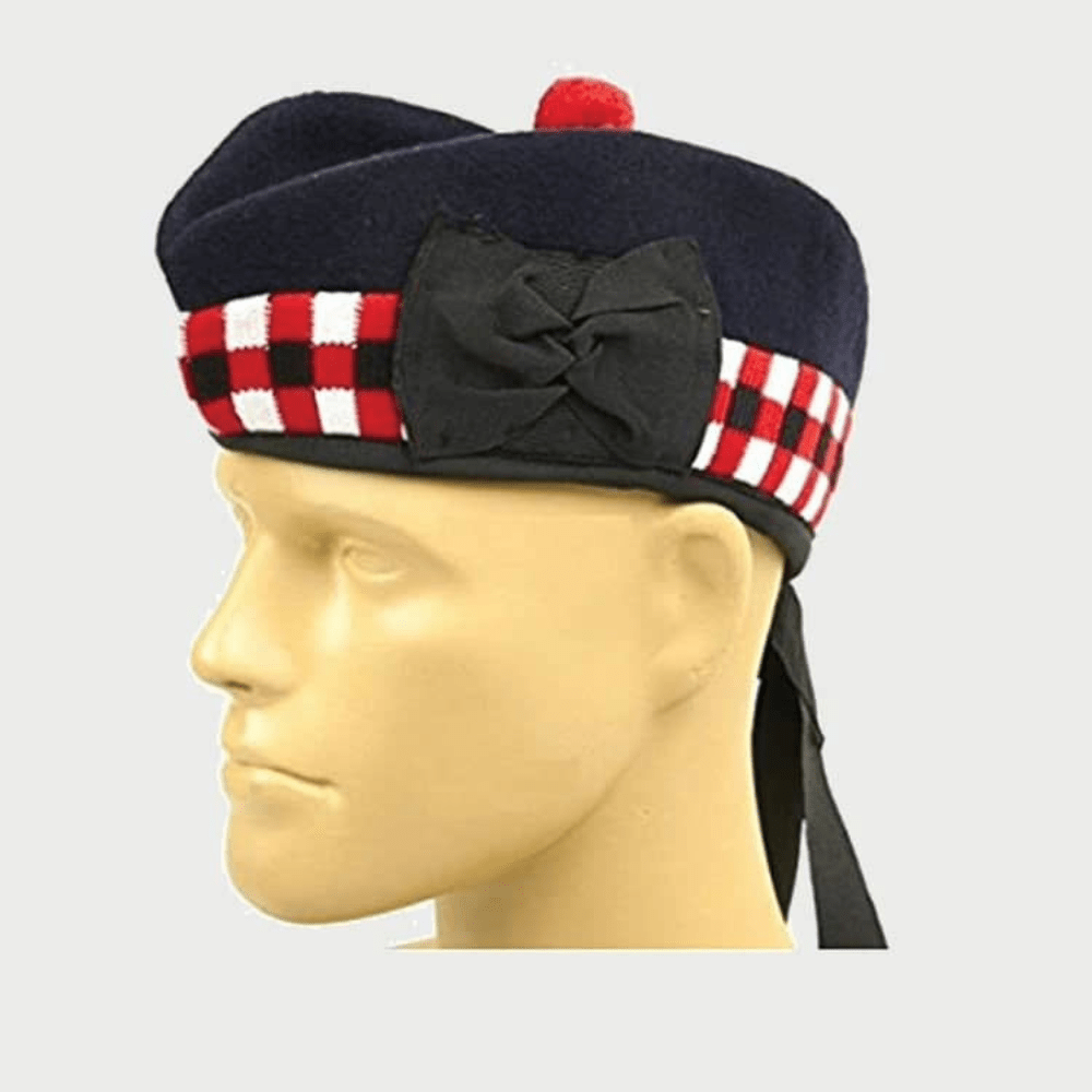 Scottish Glengarry With Red And White Diced Band - Kilt Kingdom