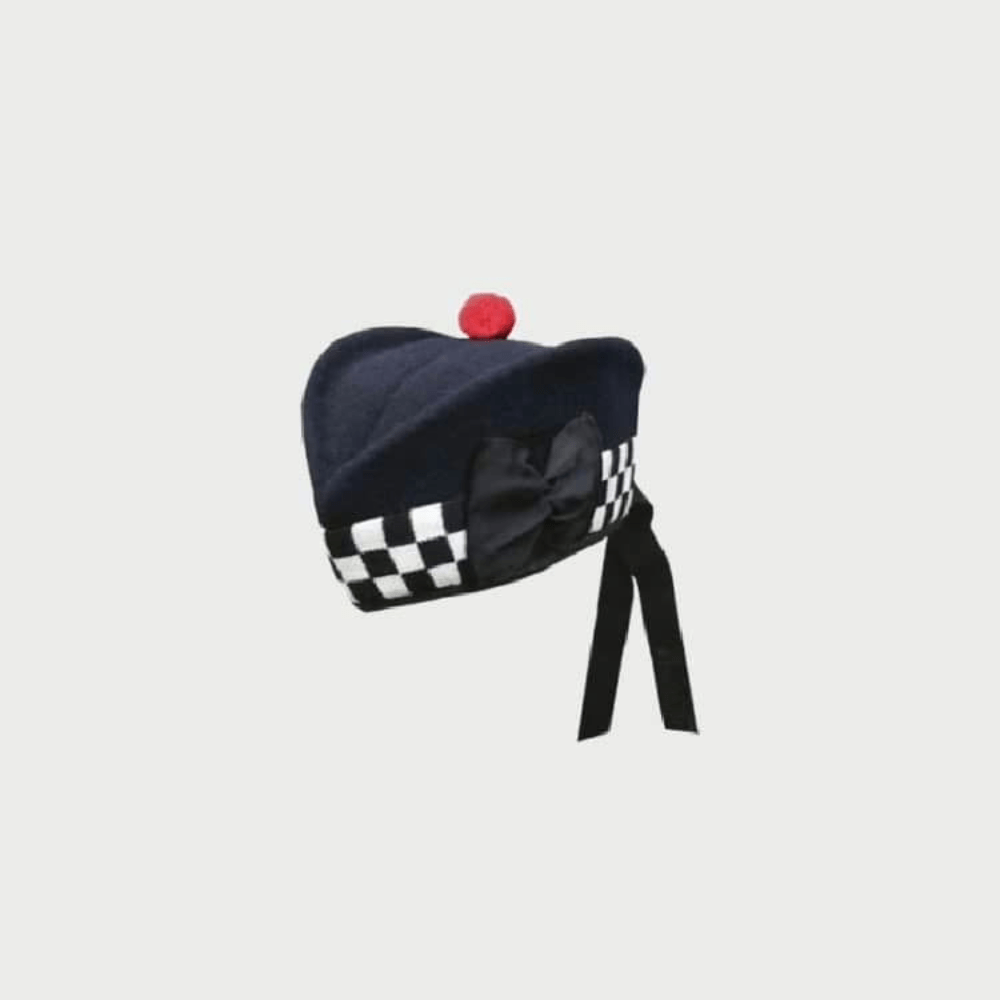 Navy Blue Wool Glengarry Hat - Kilt Kingdom