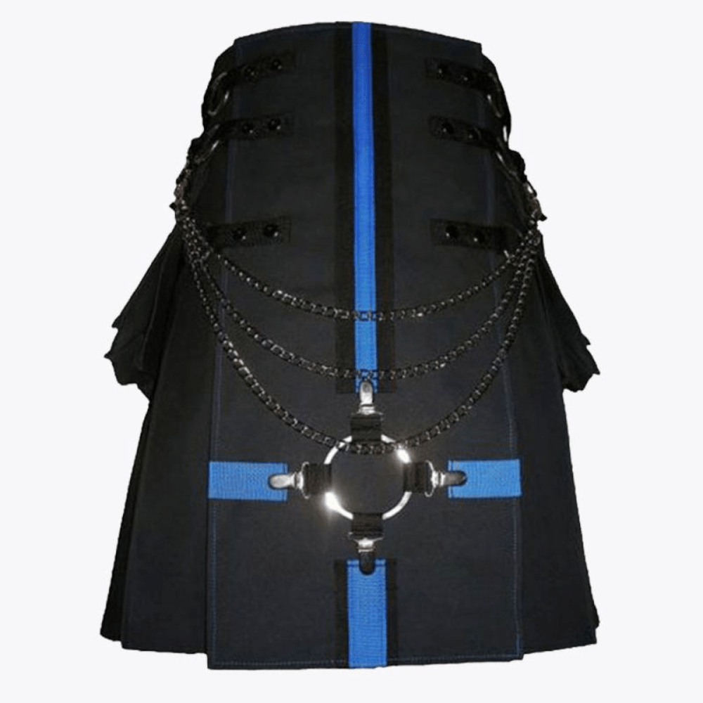 Black Cargo Utility Kilt For Men - Kilt Kingdom