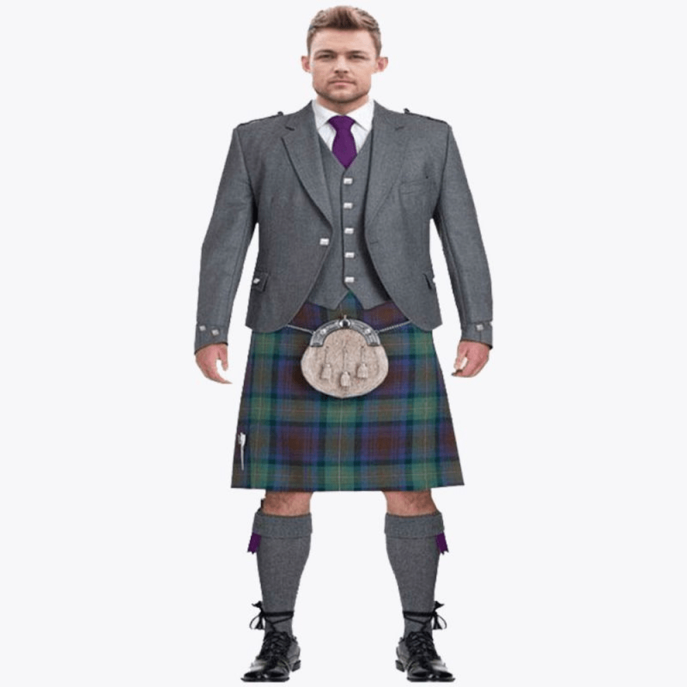 Custom Made Light Grey Argyll Jacket & Kilt Outfit Package - Kilt Kingdom