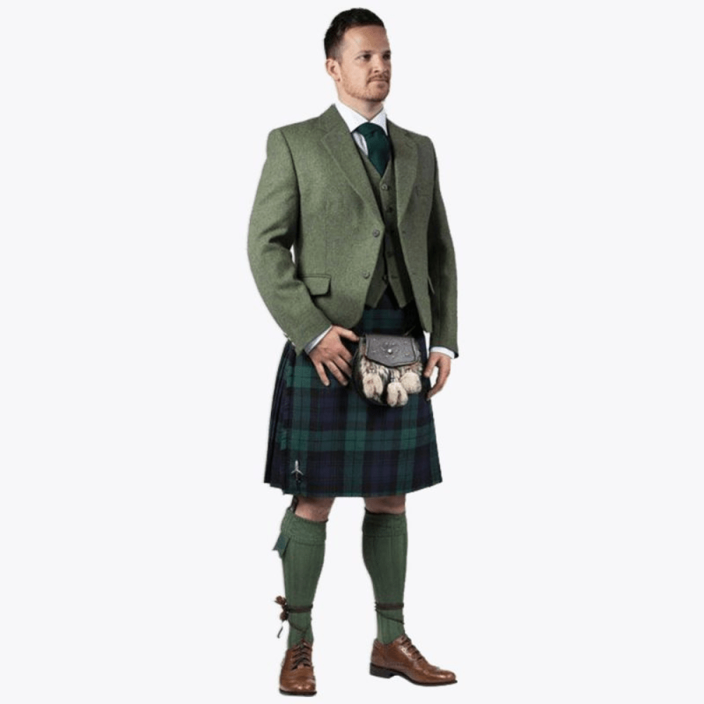 Green Tweed Argyll Jacket & Kilt Outfit Package Deluxe - Kilt Kingdom