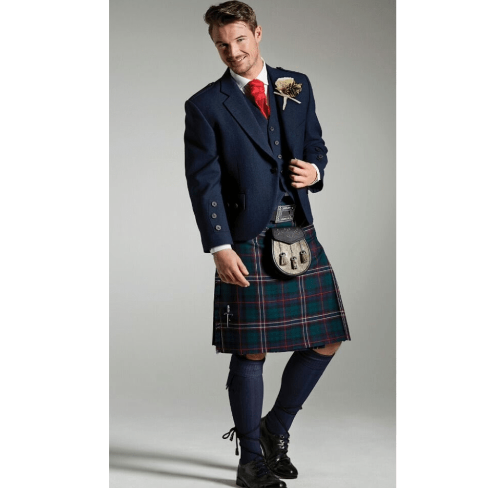 Navy Blue Tweed Kilt Outfit - Kilt Kingdom