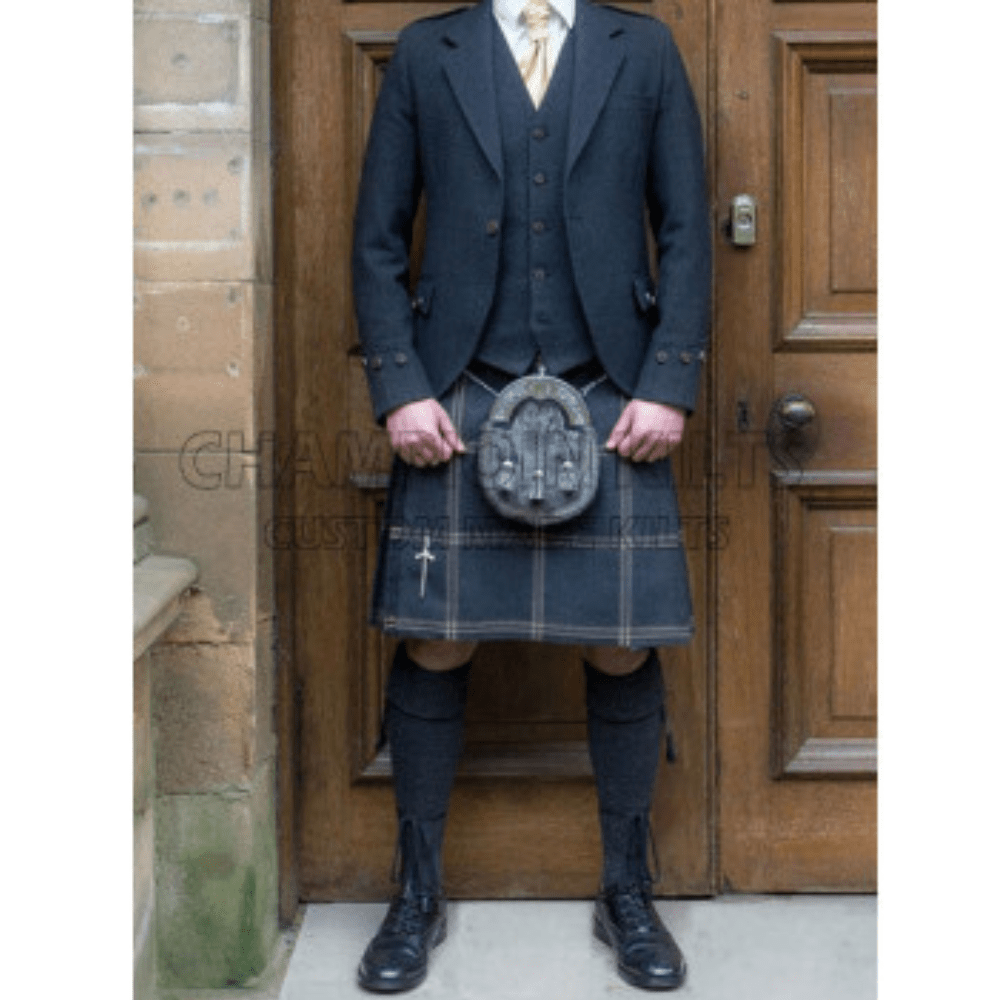 Black Tweed Jacket Formal Kilt Outfit - Kilt Kingdom
