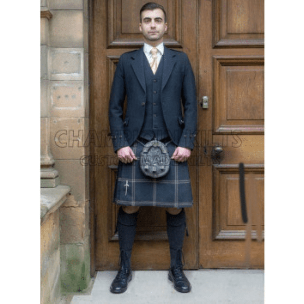 Black Tweed Jacket Formal Kilt Outfit - Kilt Kingdom