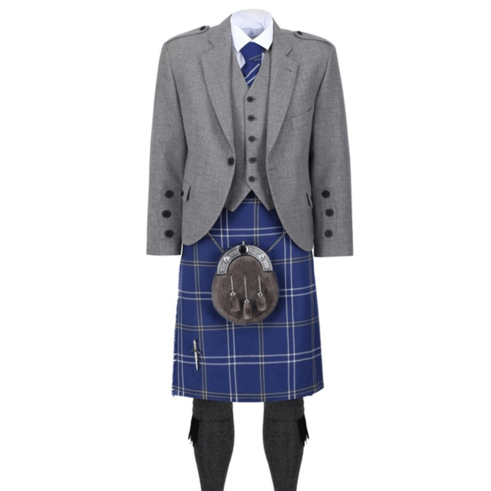 Morton Light Grey Tweed Jacket Kilt Outfit - Kilt Kingdom