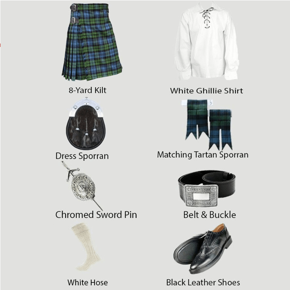 Campbel Tartan Kilt With Accessories - Kilt Kingdom