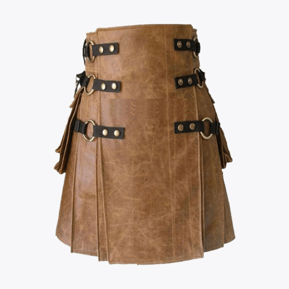 Brown Leather Kilt For Men - Kilt Kingdom