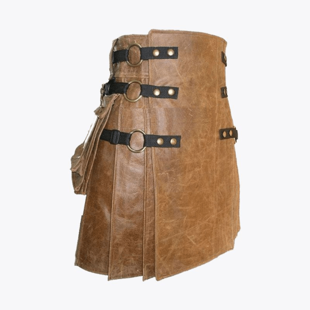 Brown Leather Kilt For Men - Kilt Kingdom