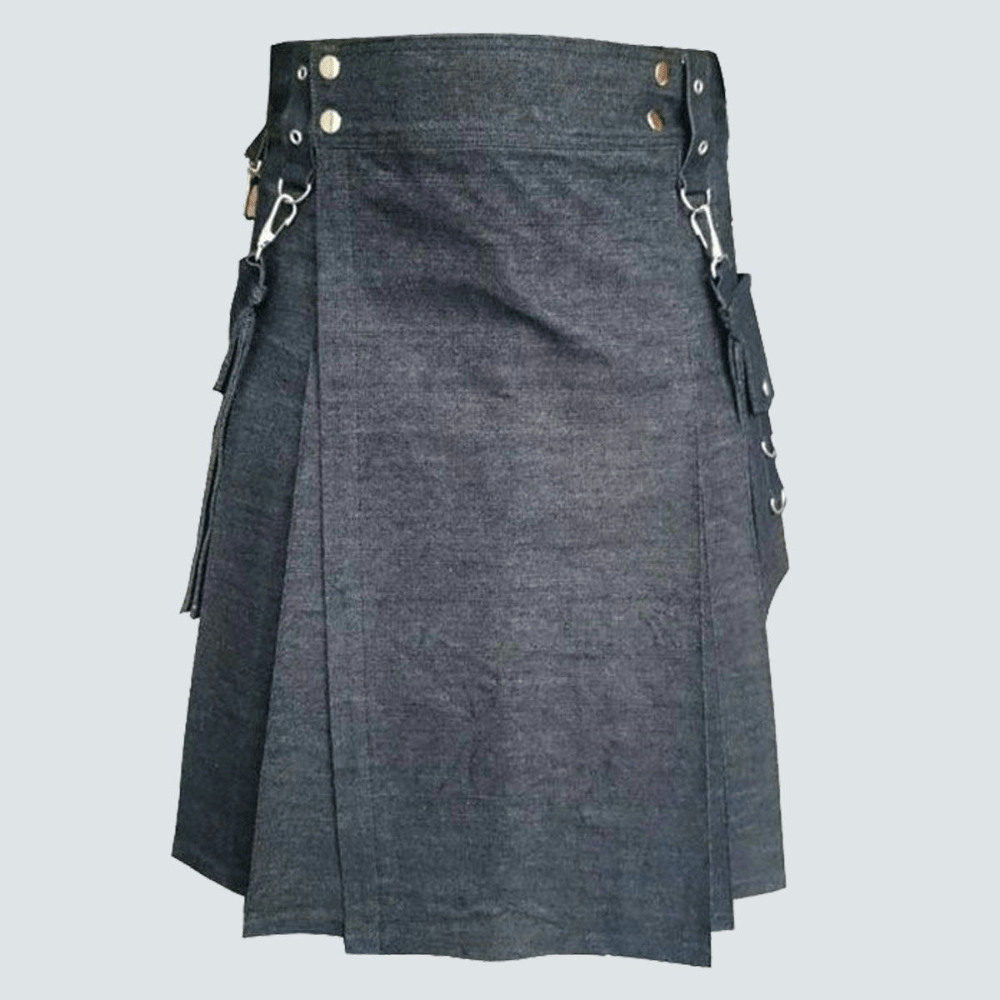 Indigo Blue Denim Kilt - Kilt Kingdom
