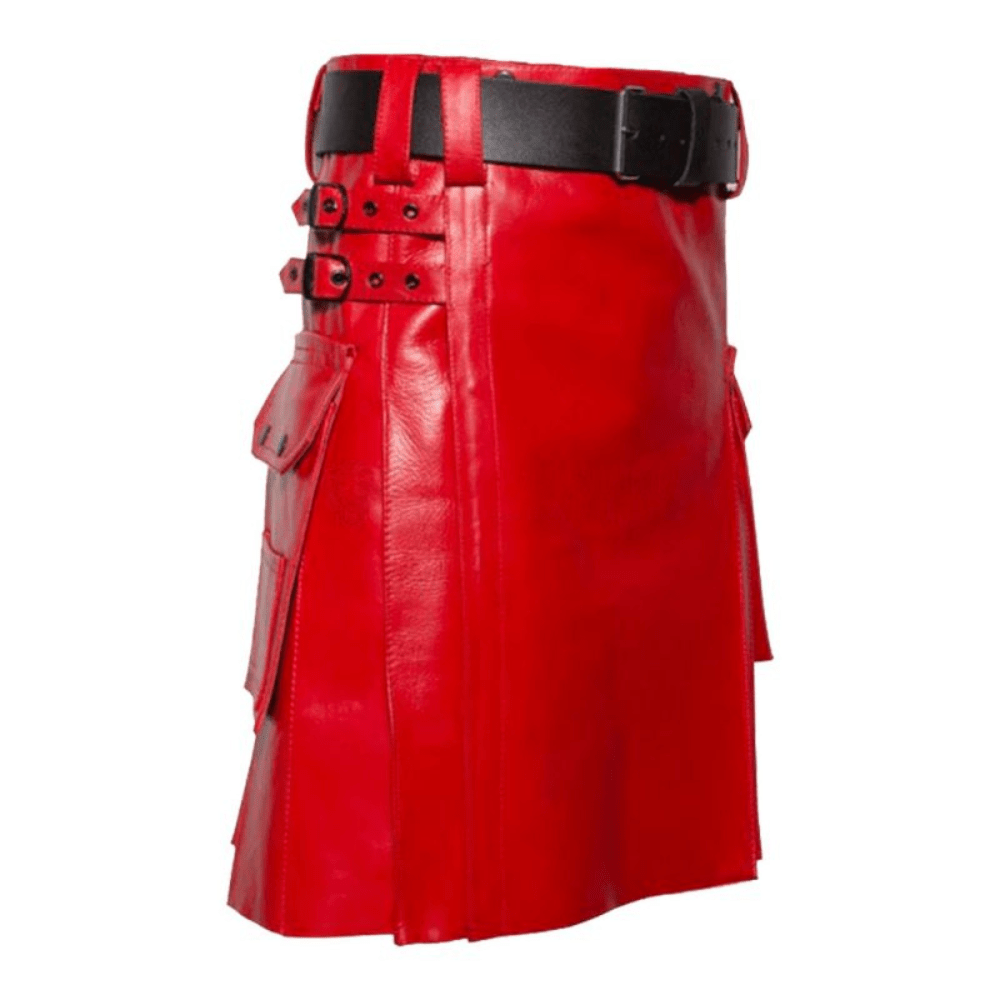 Red Leather Pride Kilt - Kilt Kingdom
