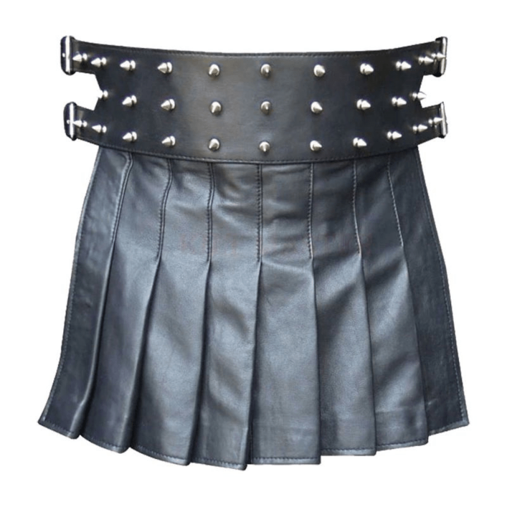 Mini Studded Leather Kilt - Kilt Kingdom