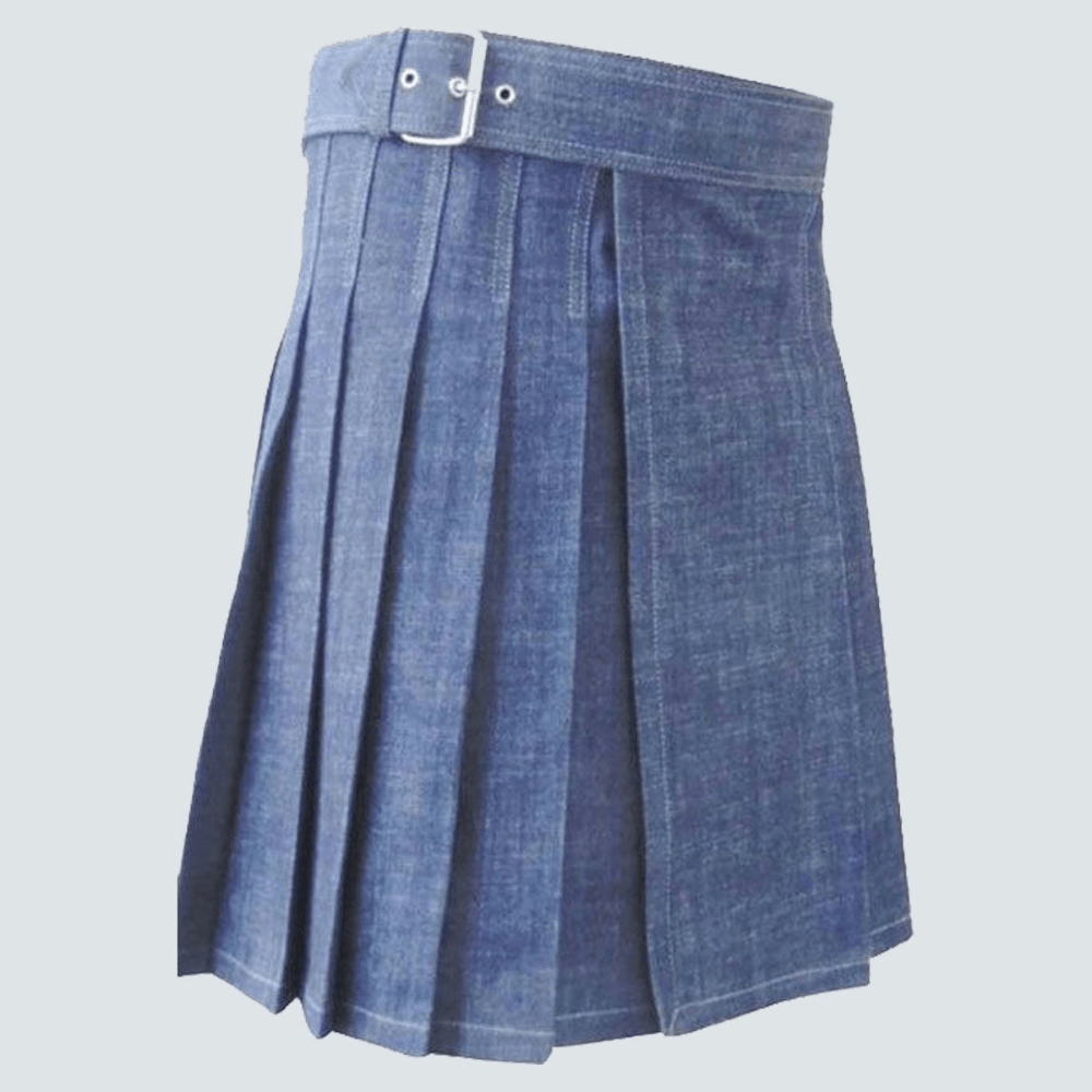 Blue Denim Kilt For Men - Kilt Kingdom