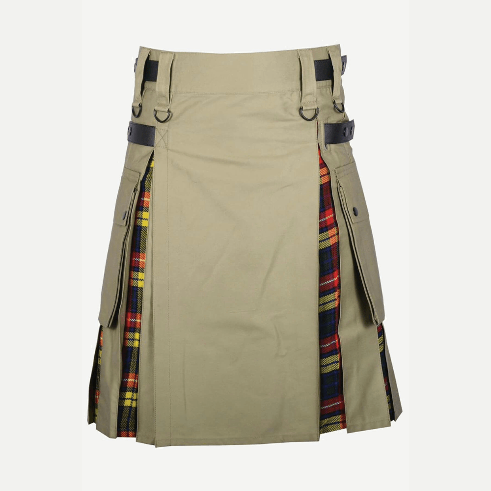 Men's Charm Khaki Hybrid Kilt - Kilt Kingdom