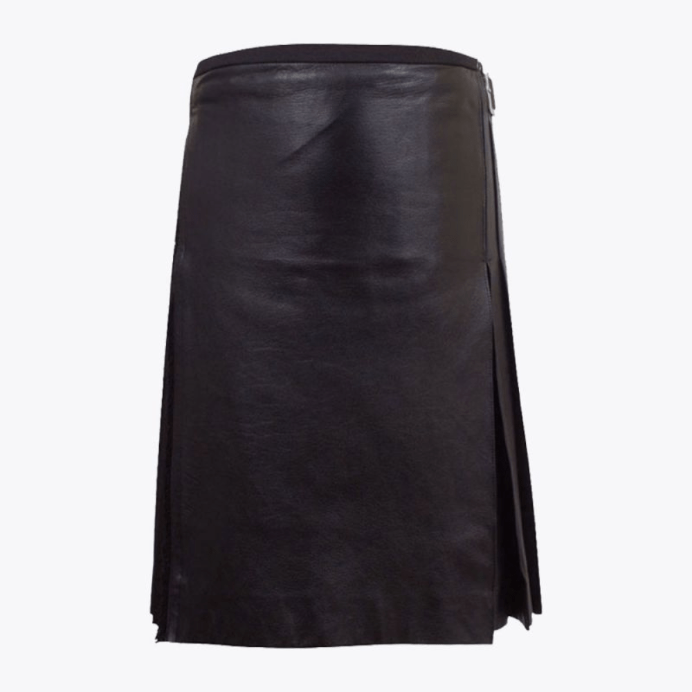 Black Scottish Leather Kilt - Kilt Kingdom