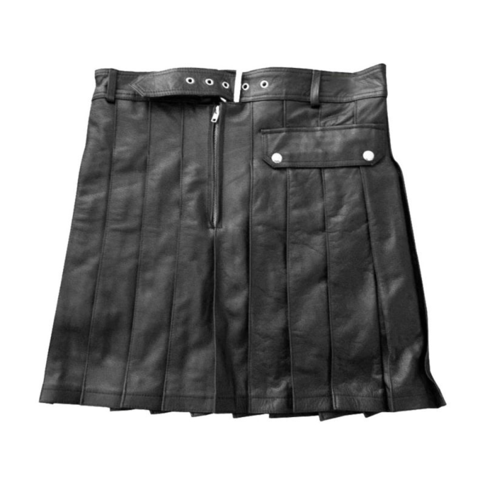 Leather Pleated Kilt For Men - Kilt Kingdom