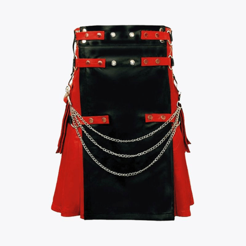 Black & Red Gothic Hybrid Kilt For Men - Kilt Kingdom