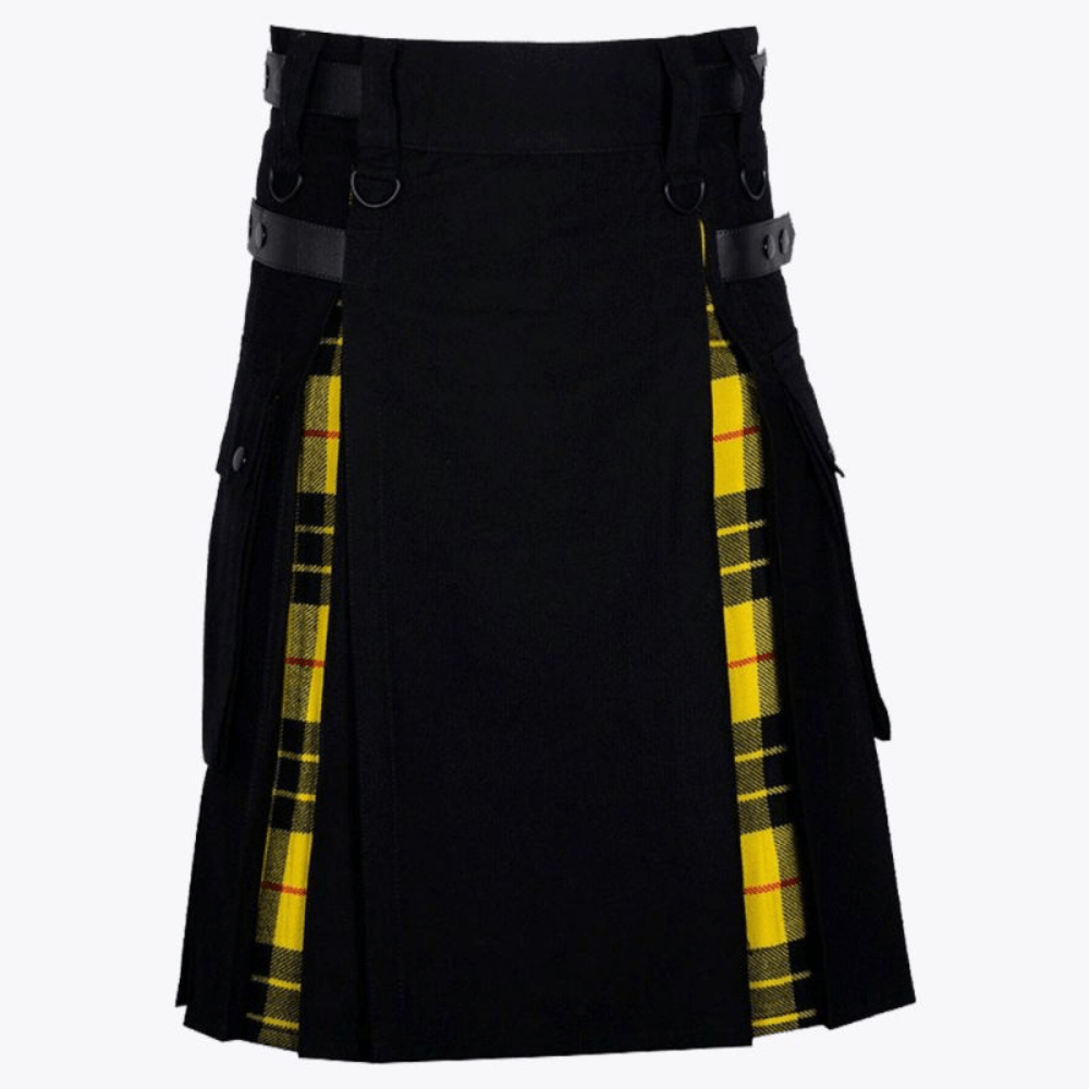 Clan Black Cotton Macleod of lewis Tartan Hybrid Kilt - Kilt Kingdom