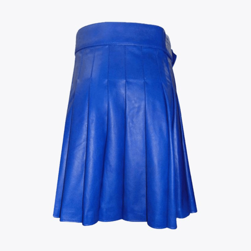 Blue Leather Kilt Men - Kilt Kingdom