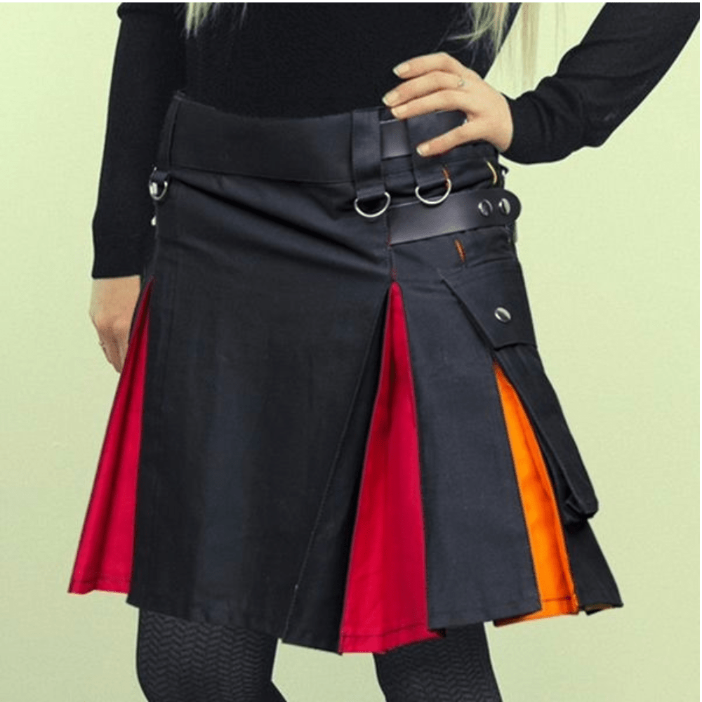 girlfriend Rainbow Utility Kilt For Women - Kilt Kingdom