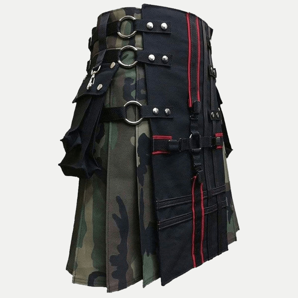Interchangeable Camouflage Gothic Utility Kilt - Kilt Kingdom