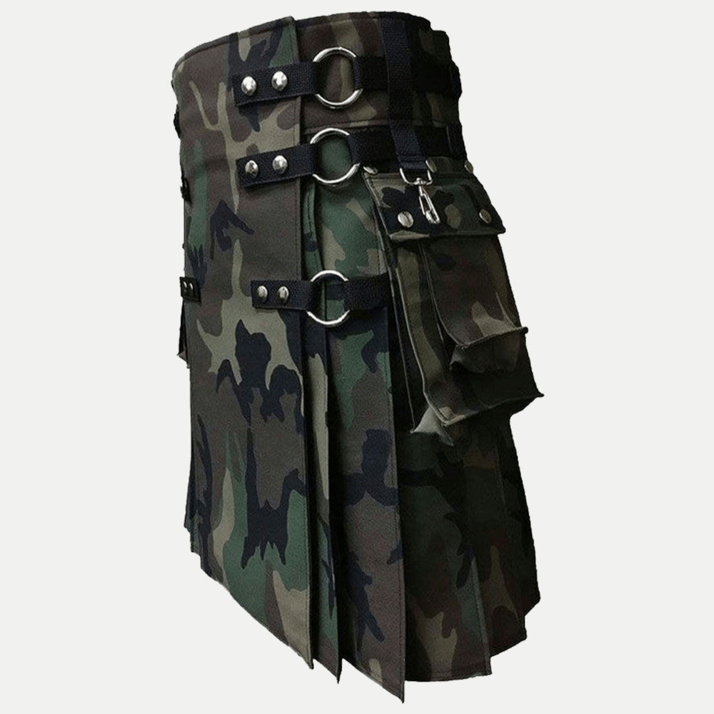 Woodland Camouflage Gothic Kilt - Kilt Kingdom