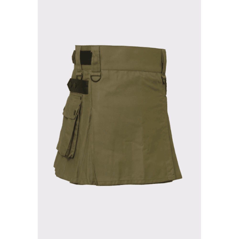 Women Khakhi Color Utility Kilt - Kilt Kingdom