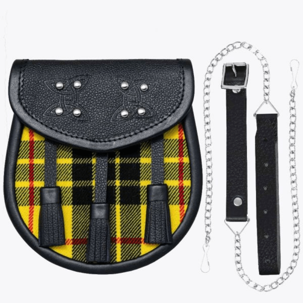 Macleod of Lewis Tartan Leather Sporran - Kilt Kingdom
