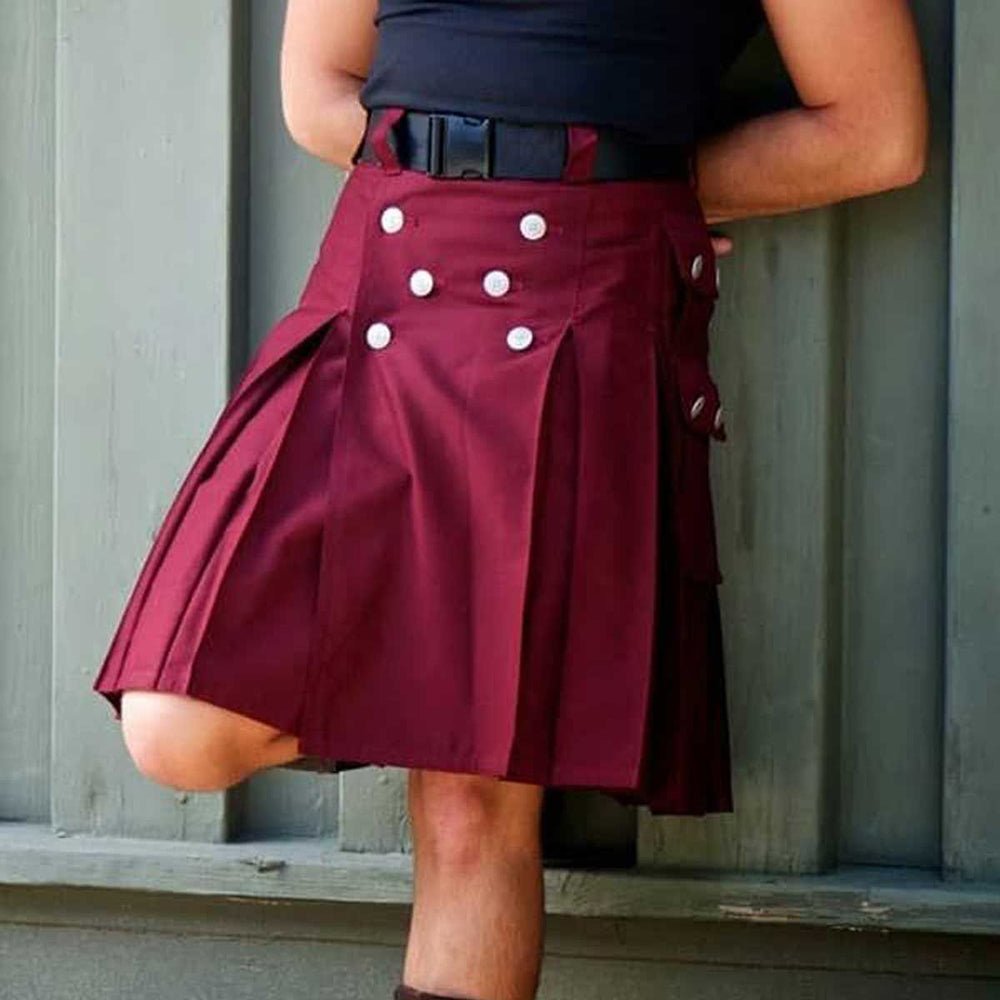 Mahroon utility Kilt - Kilt Kingdom