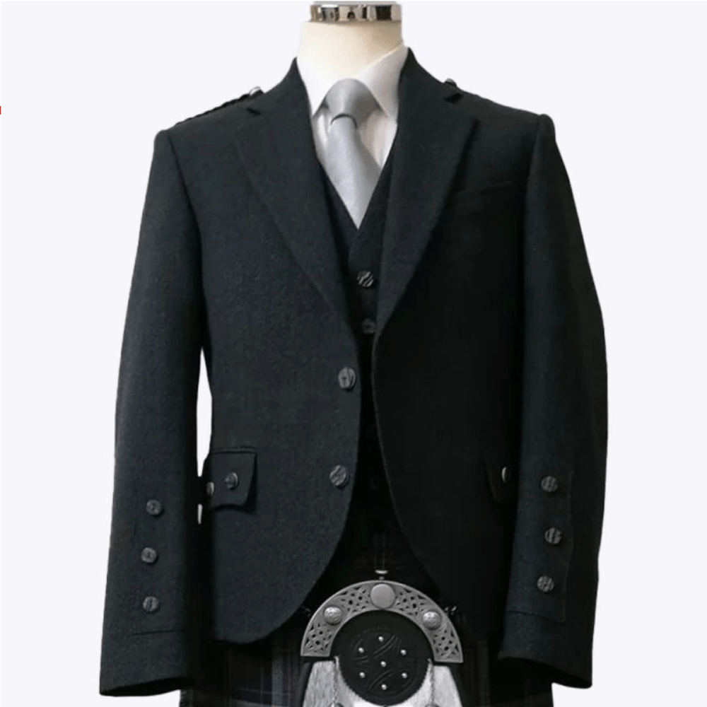 Charcoal Argyll Tweed Kilt Jacket and Vest - Kilt Kingdom