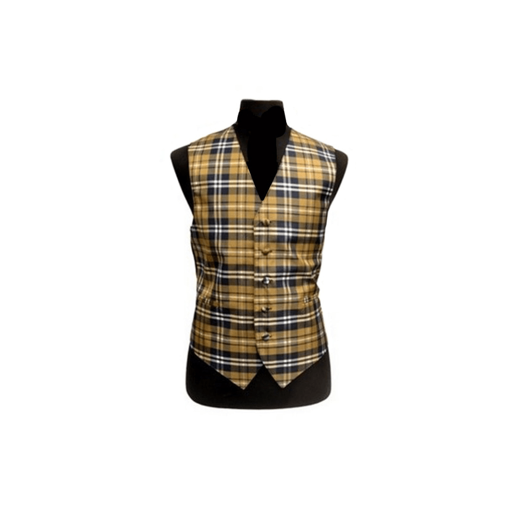 New Men's Tuxedo Vest Waistcoat only Brown plaids & checkers regular fit wedding formal occasion - Kilt Kingdom