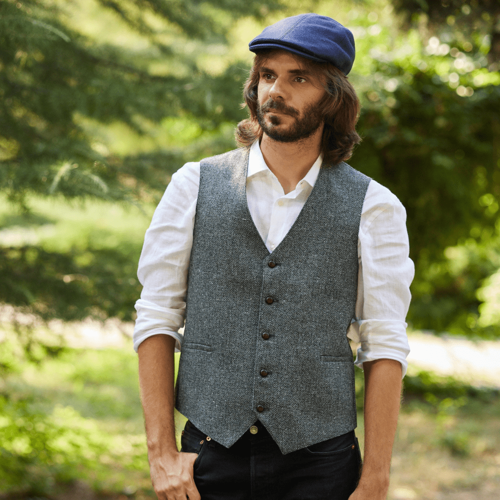 Irish - Donegal Tweed Waistcoat - Donegal Grey - Ireland - Handcrafted - Kilt Kingdom