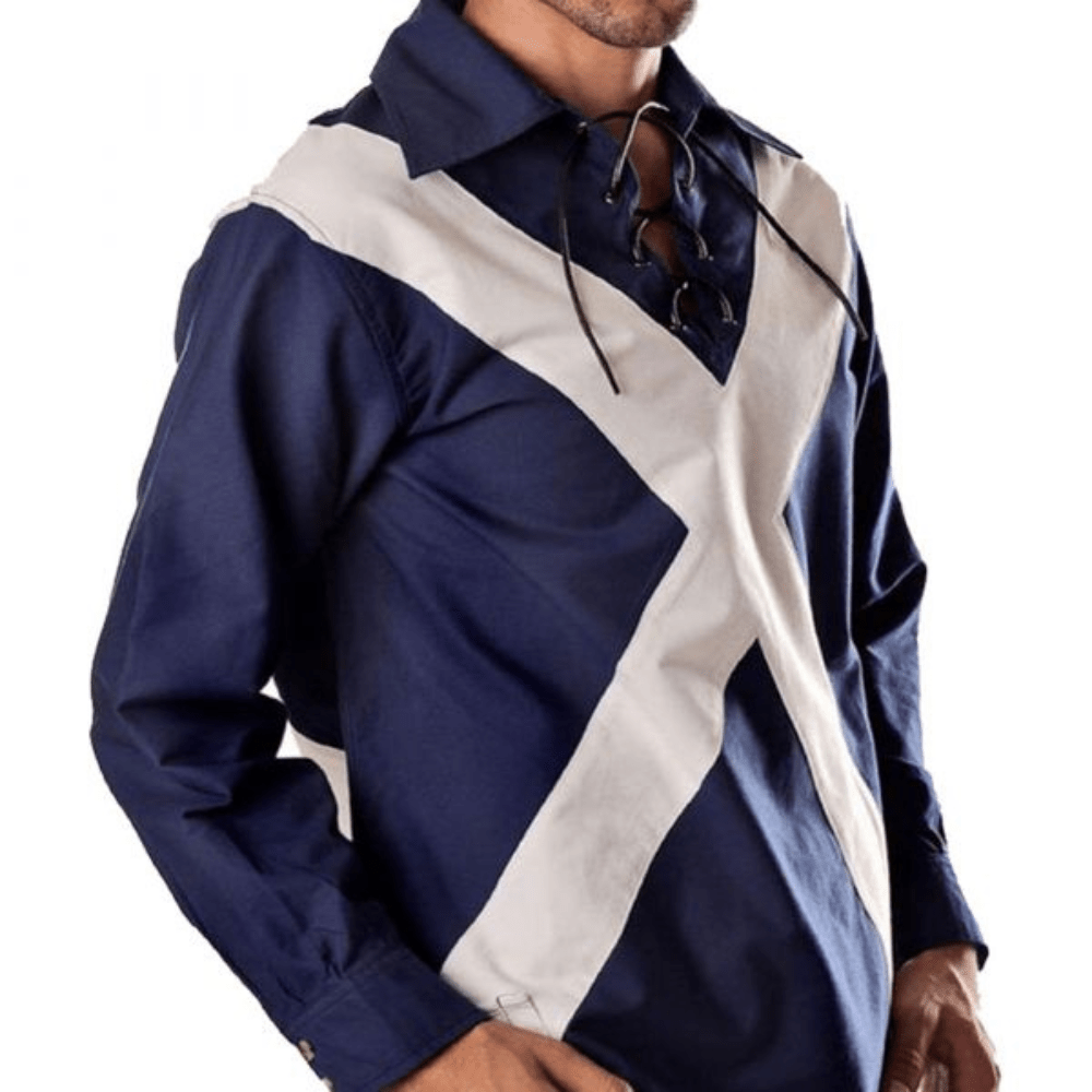 Blue Saltire Ghillie Shirt - Kilt Kingdom